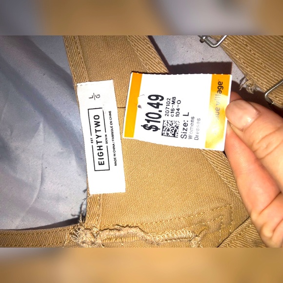 Girls L Beige Overalls Dress - Picture 3 of 3